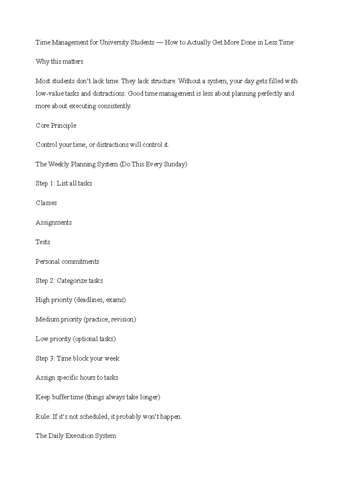 Time Management Strategies for University Students: Get More Done ...