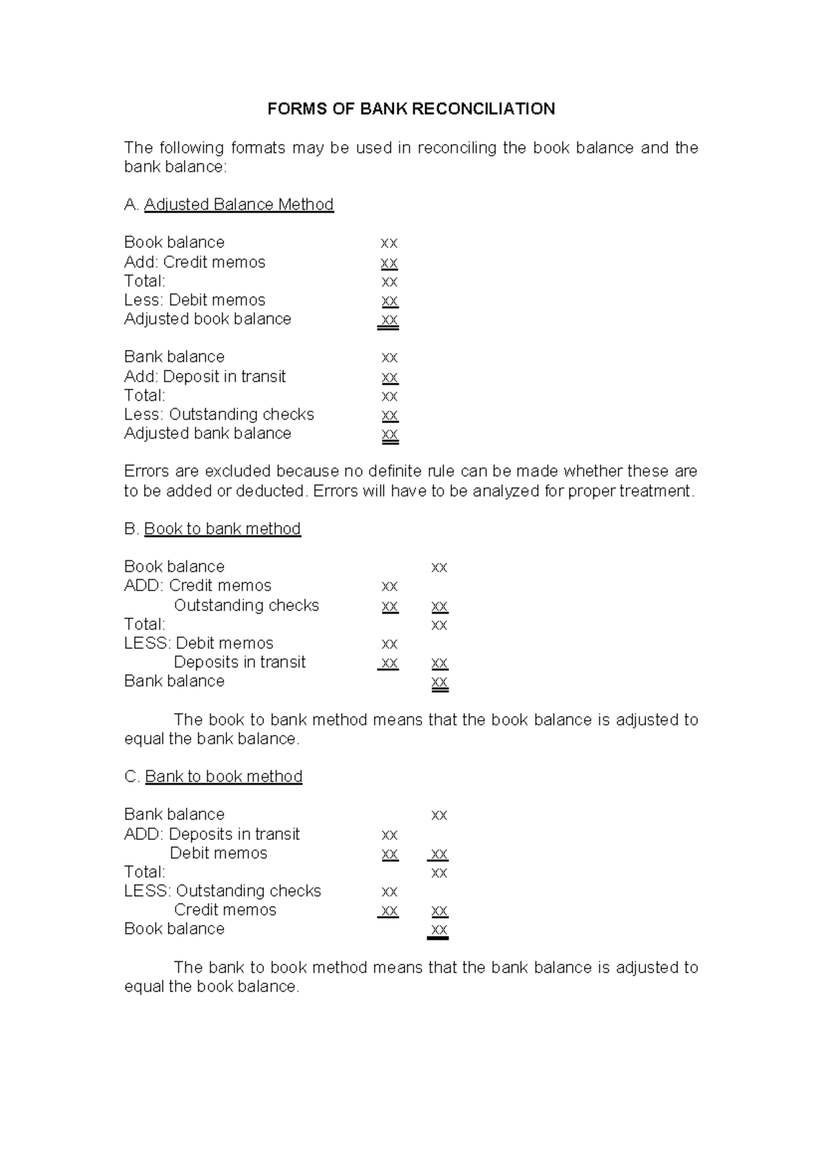 Forms of Bank Reconciliation and Accounts Receivable Concepts - Studocu