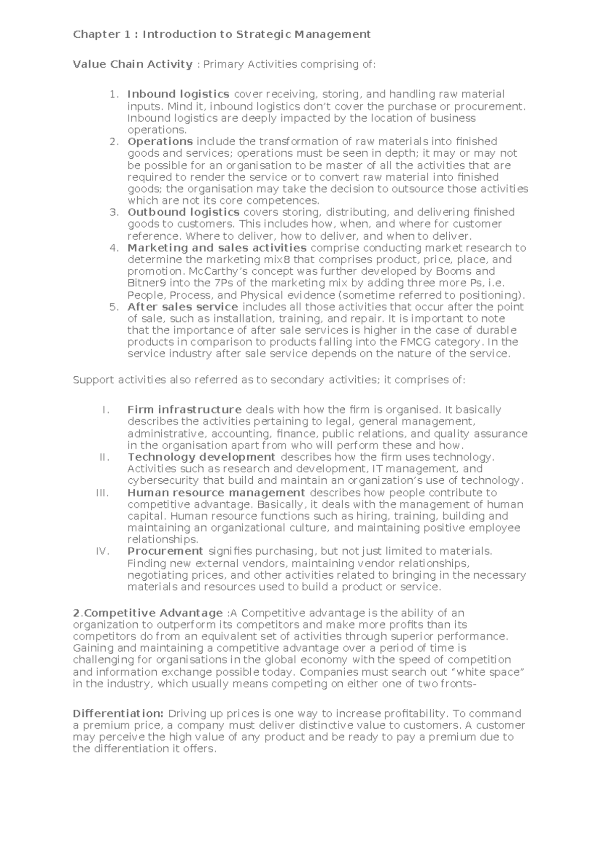 Cost - Mcq - Chapter 1 : Introduction to Strategic Management Value ...
