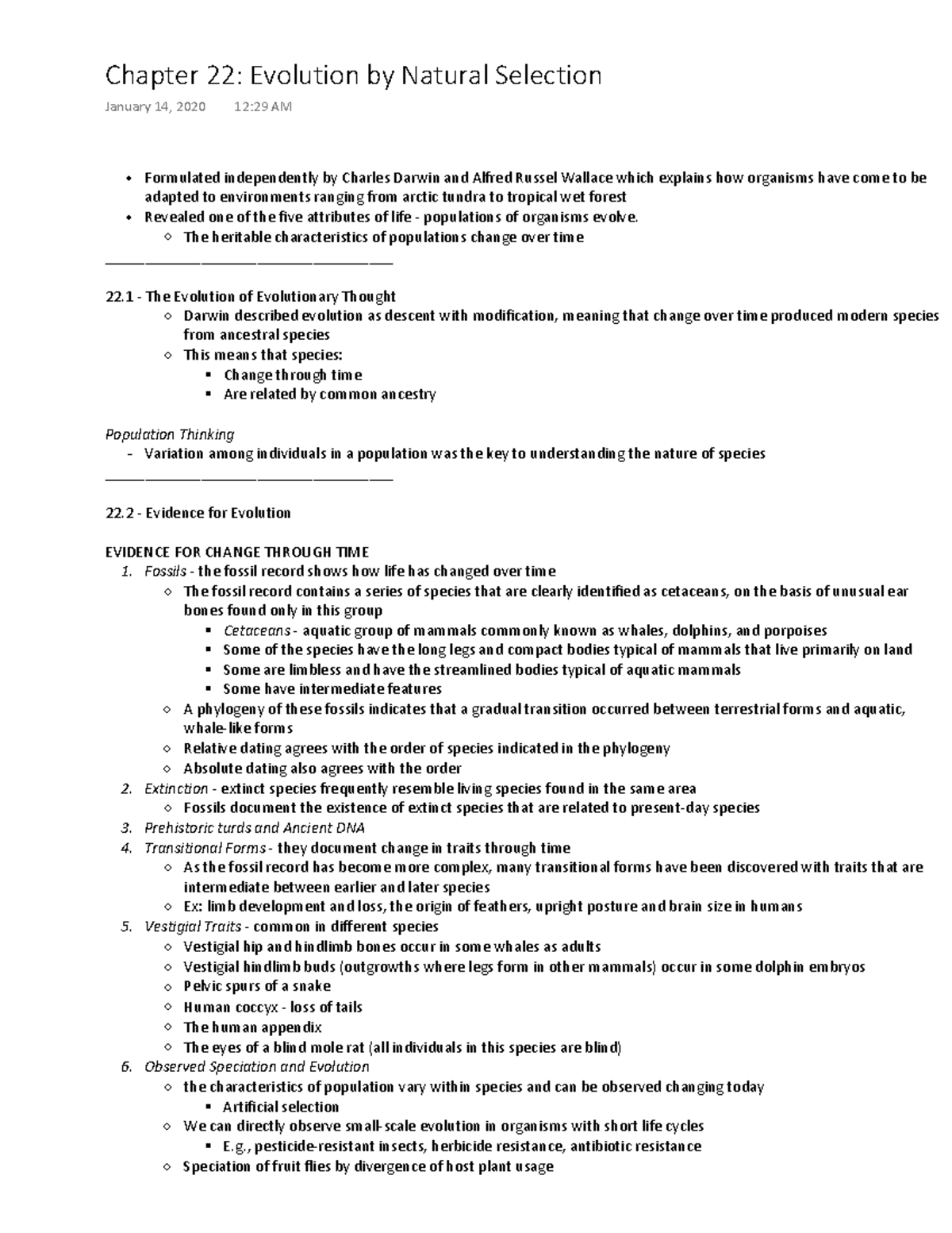 Chapter 22 Evolution by Natural Selection - Warning: TT: undefined ...