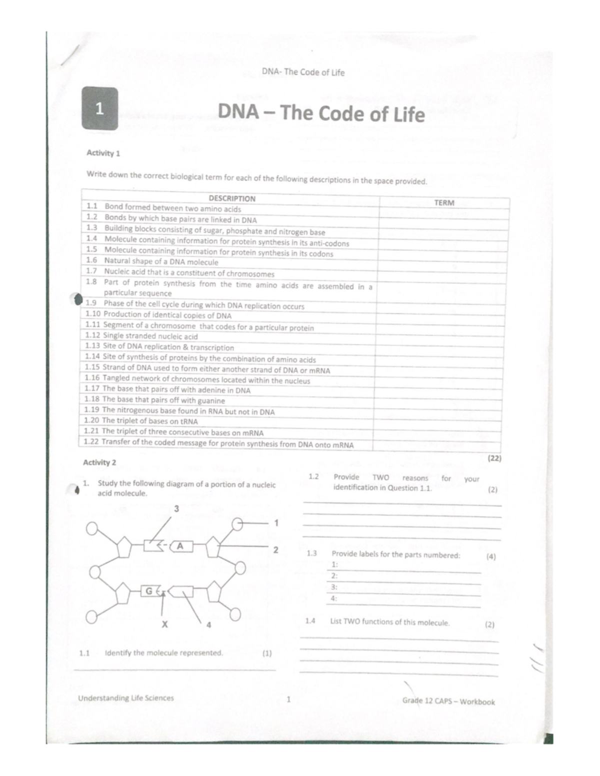 1 - Equip yourself with knowledge - The Code of Life 1 DNA The Code of ...