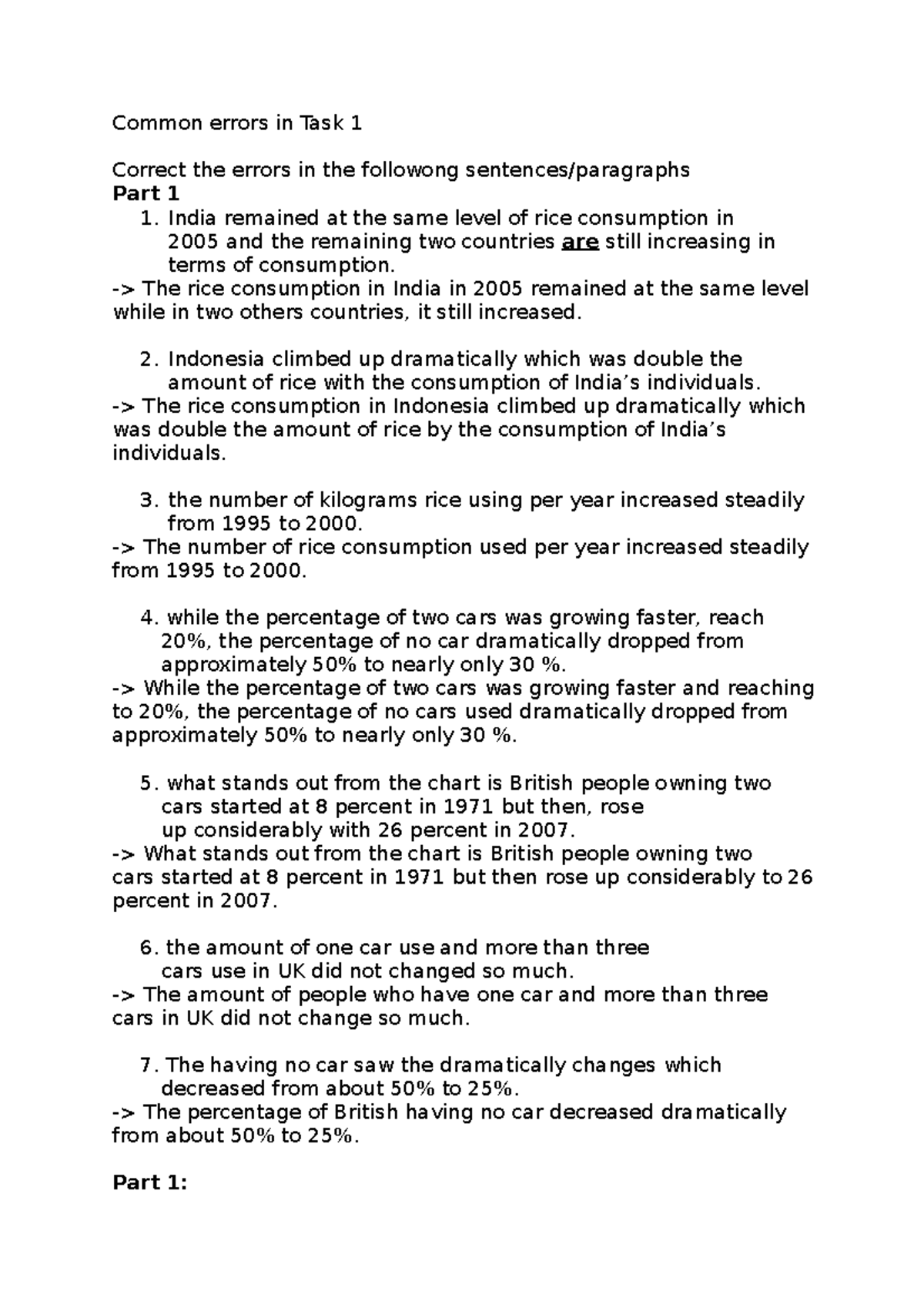 Common errors in Task 1 - As a variety of marketing environmental ...