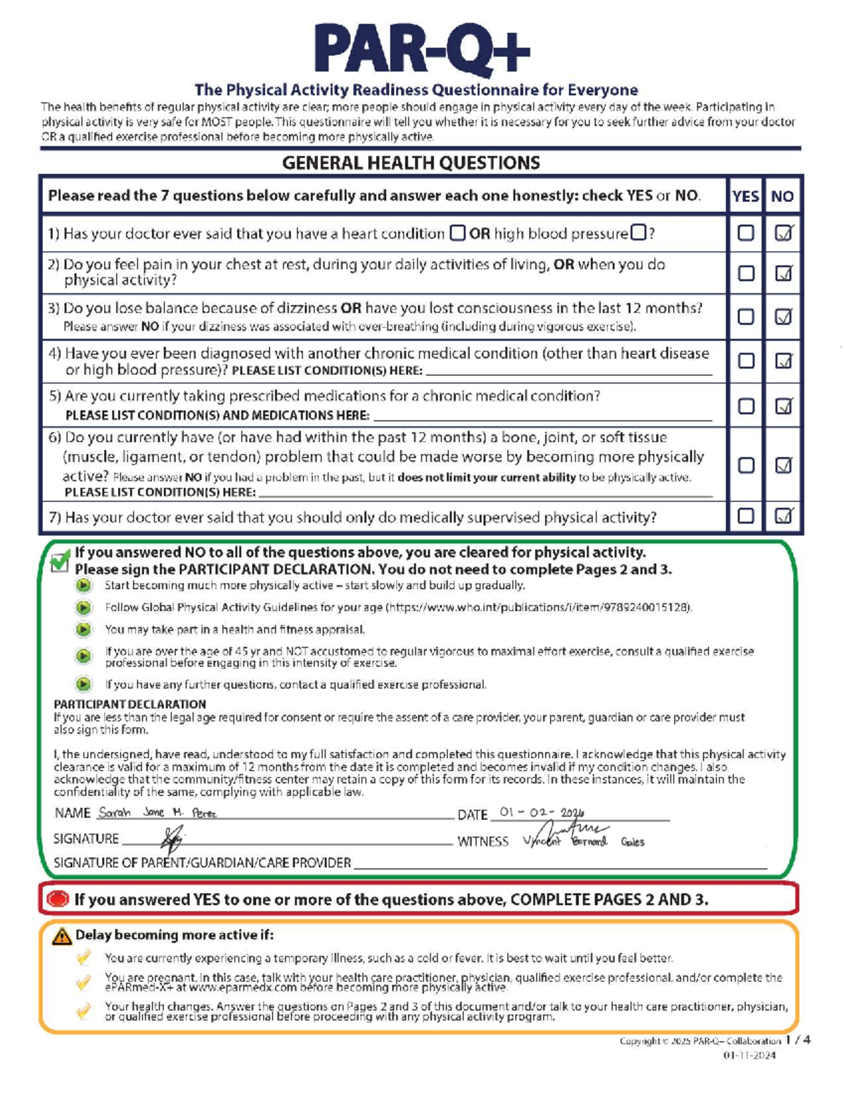 PAR-Q+ 2025: Physical Activity Readiness Questionnaire for Everyone ...