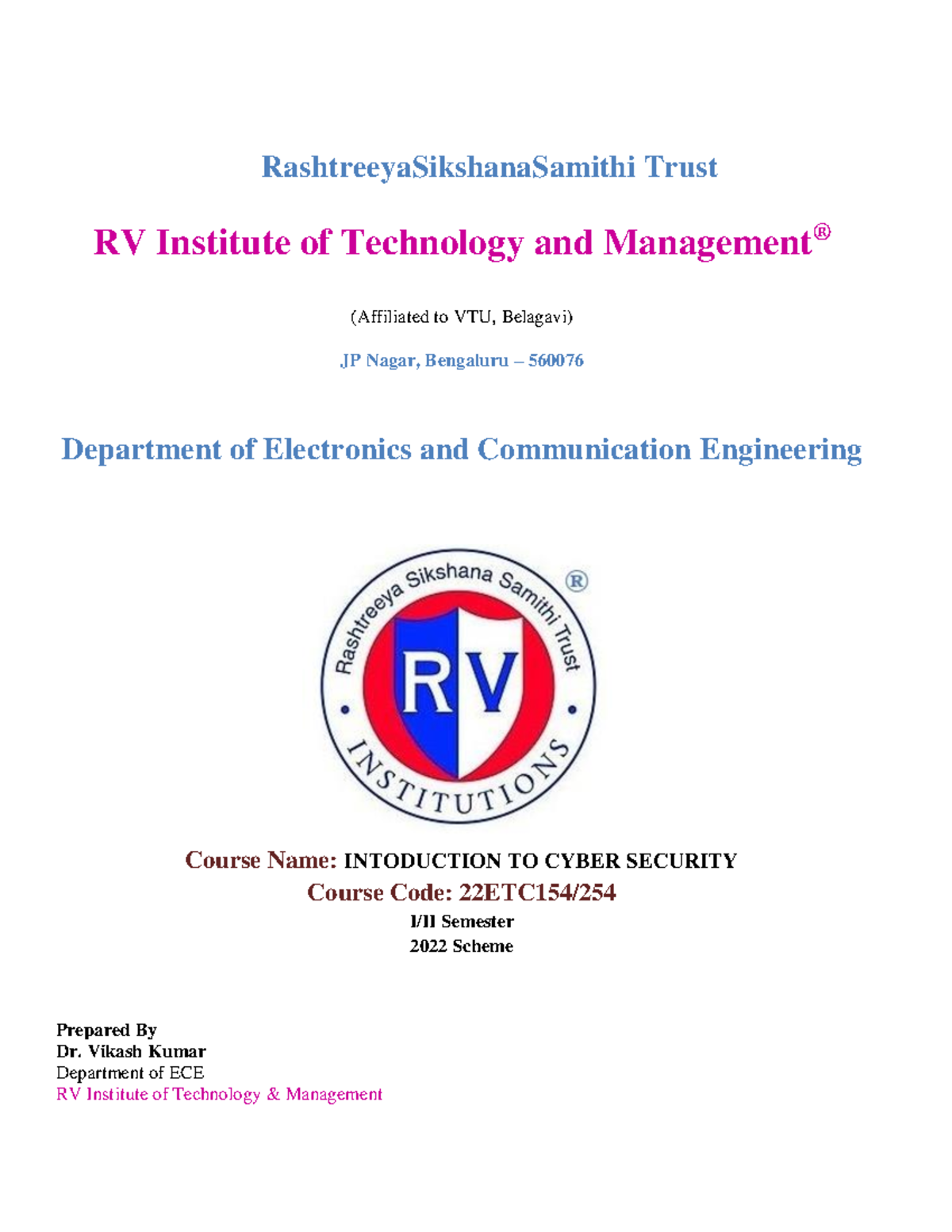 Introduction to Cyber Security Module 4 - RashtreeyaSikshanaSamithi ...