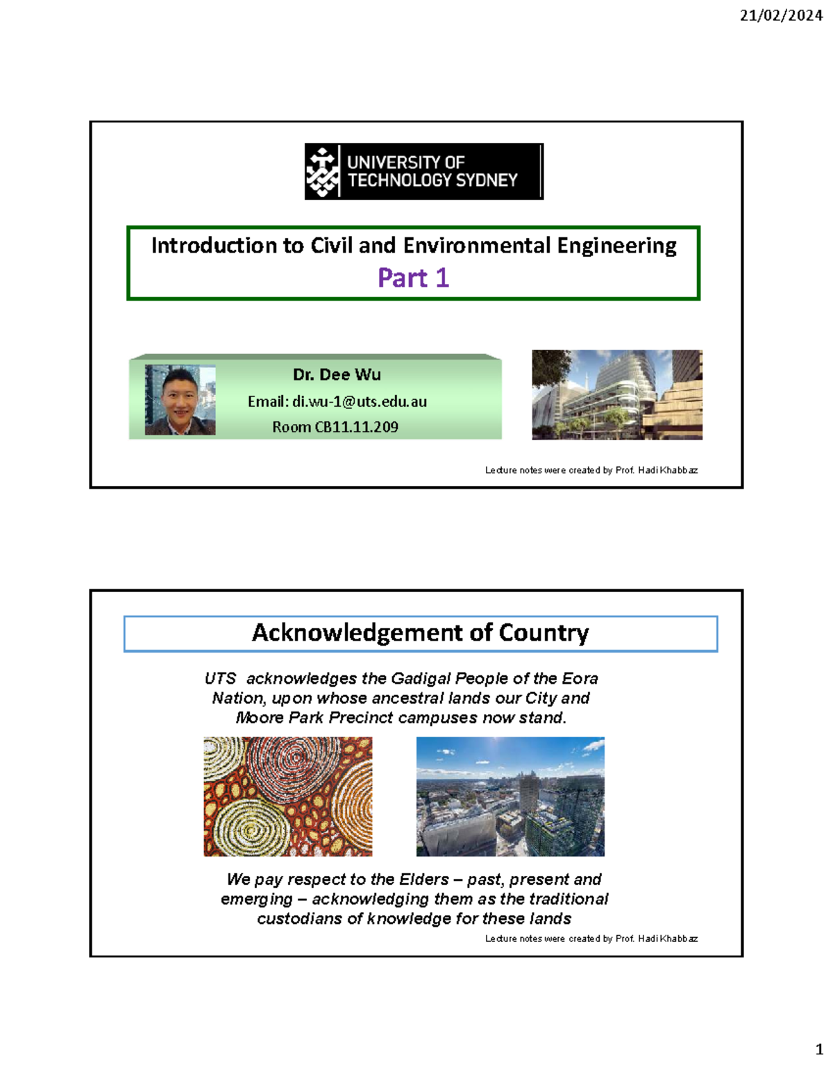 Workshop 1 - Civil and Environmental Engineering (2024a-3) Lecture ...