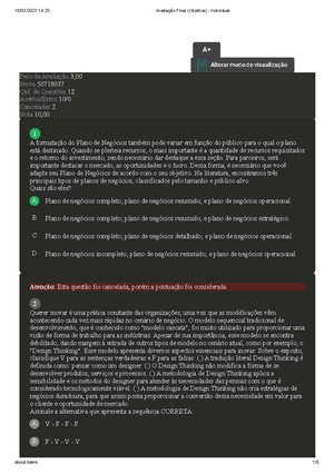 AV1 - Empreendedorismo Criativo - questao 3 - 3 - A inovação vem sendo ...