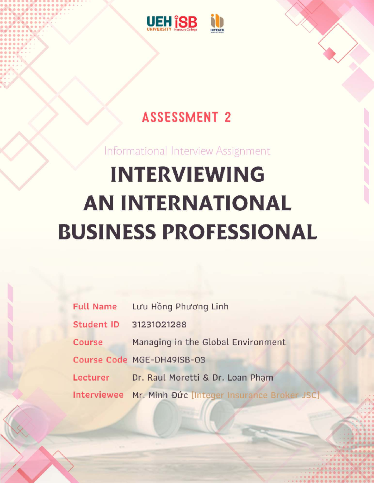 MGE03 Informational Interview Reflection: Insights from Mr. Minh Đức ...