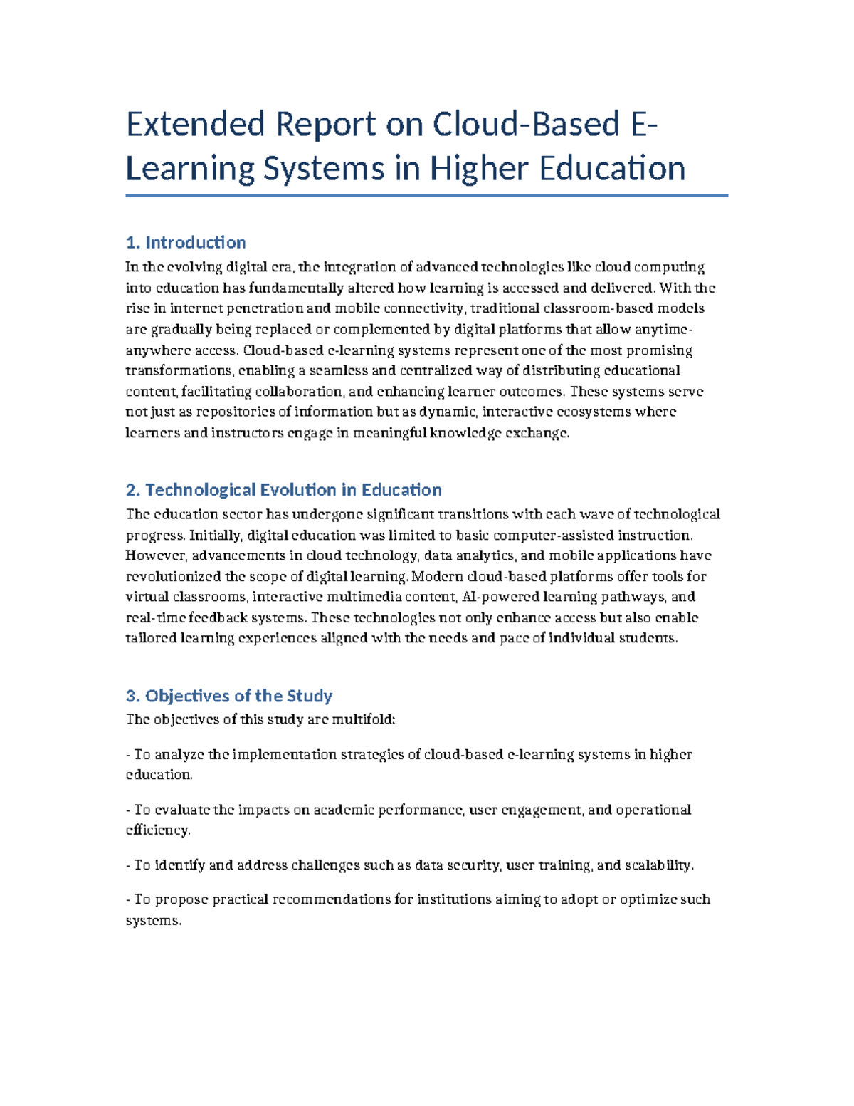 Extended Report on ELearning Systems in Higher Ed: Insights ...