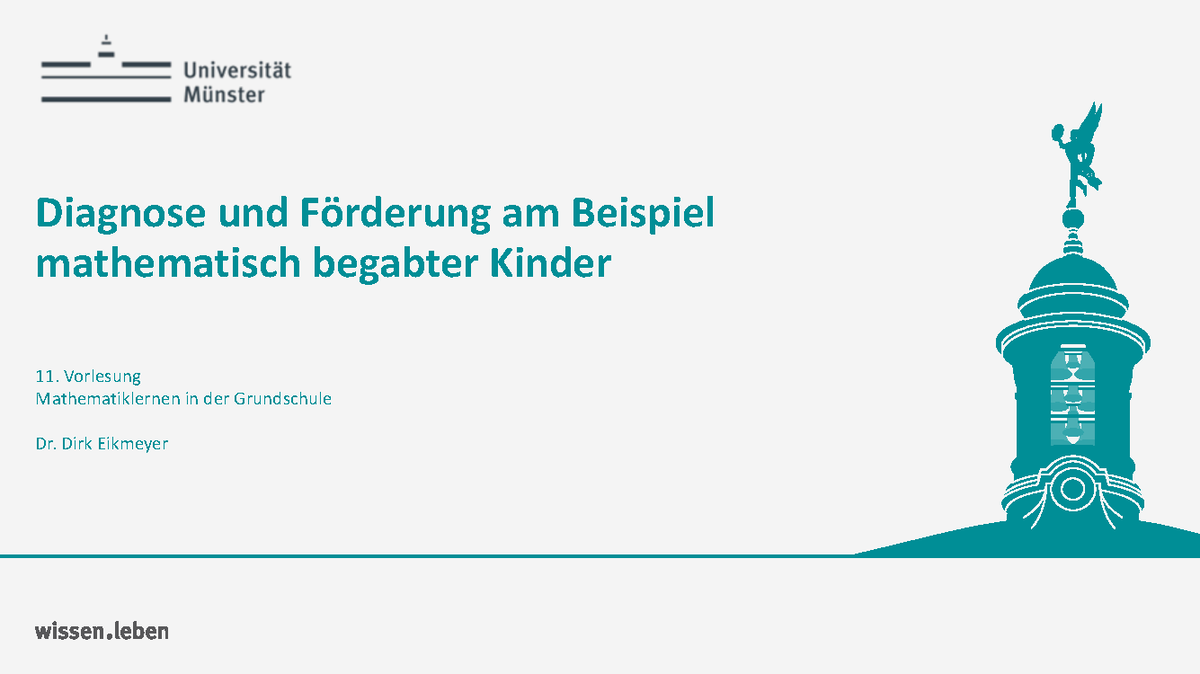 Diagnose und Förderung mathematisch begabter Kinder im Grundschulalter ...