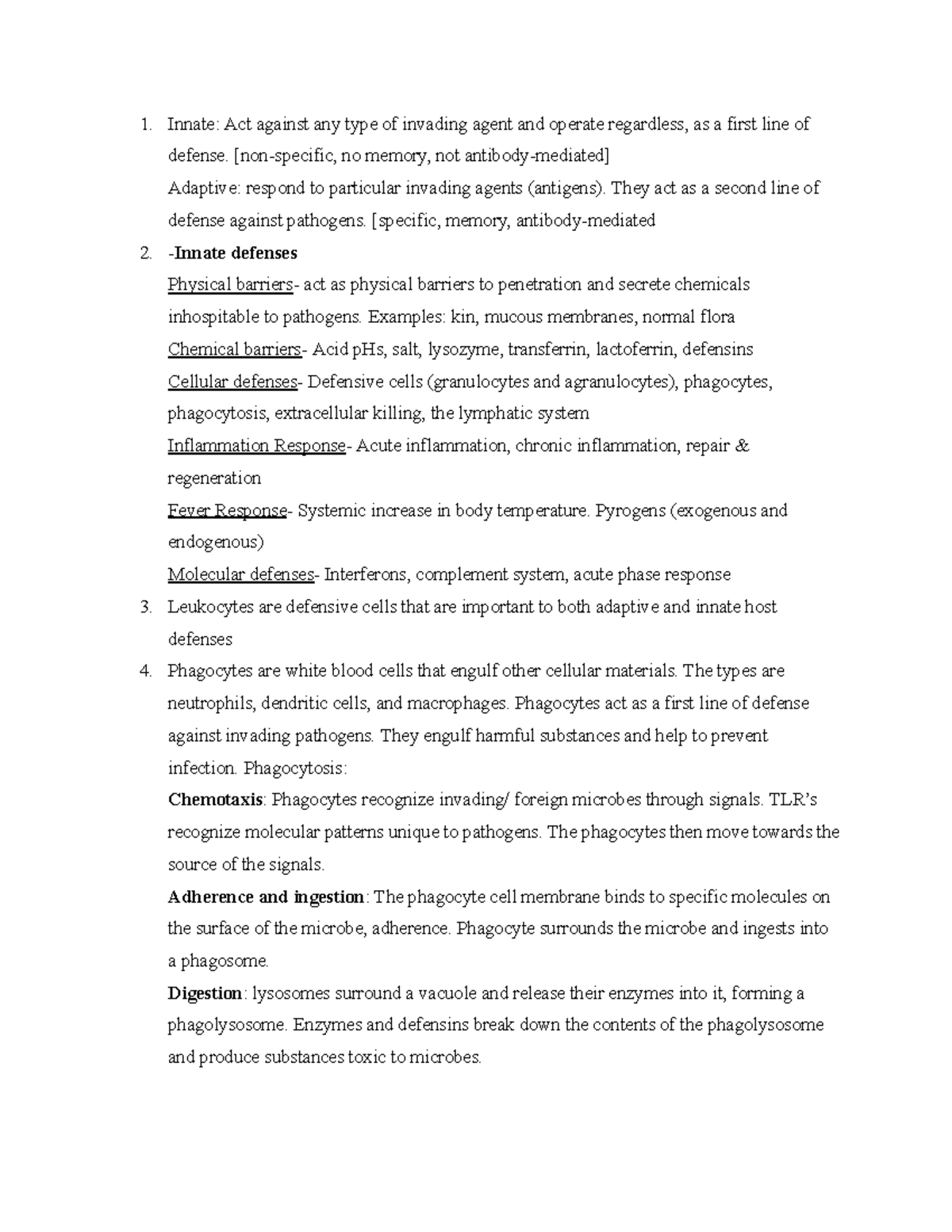 CH 16 Study Guide: Overview of Immune Responses & Inflammation - Studocu