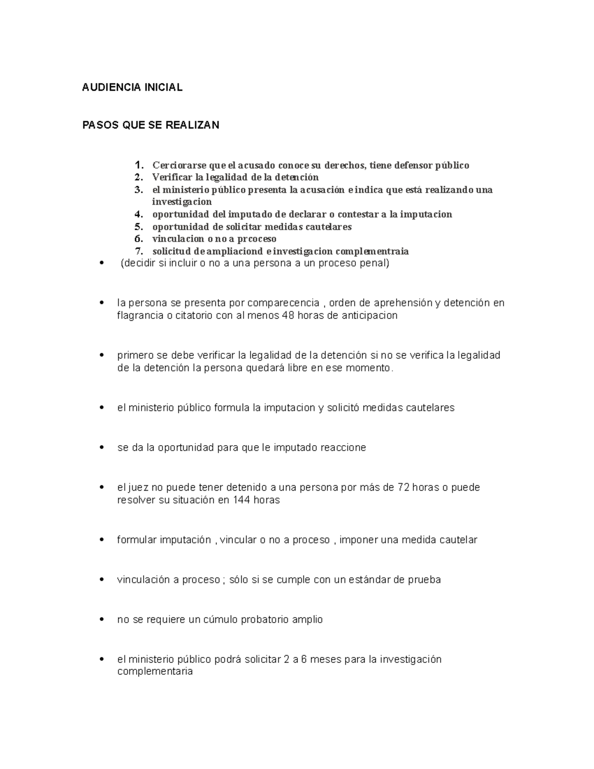 Etapas de la Audiencia Inicial y Medidas Cautelares en Proceso Penal ...