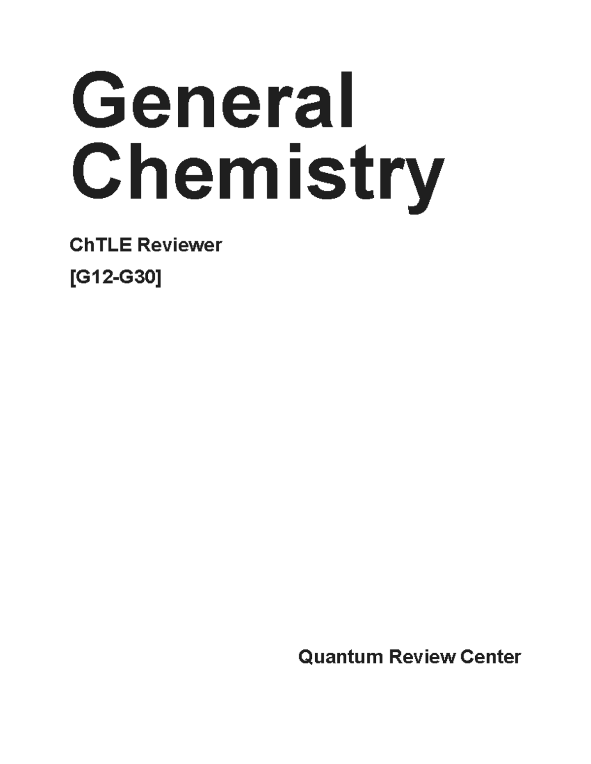 QRC GChem - Comprehensive Review on Chemical Bonds and Reactions - Studocu