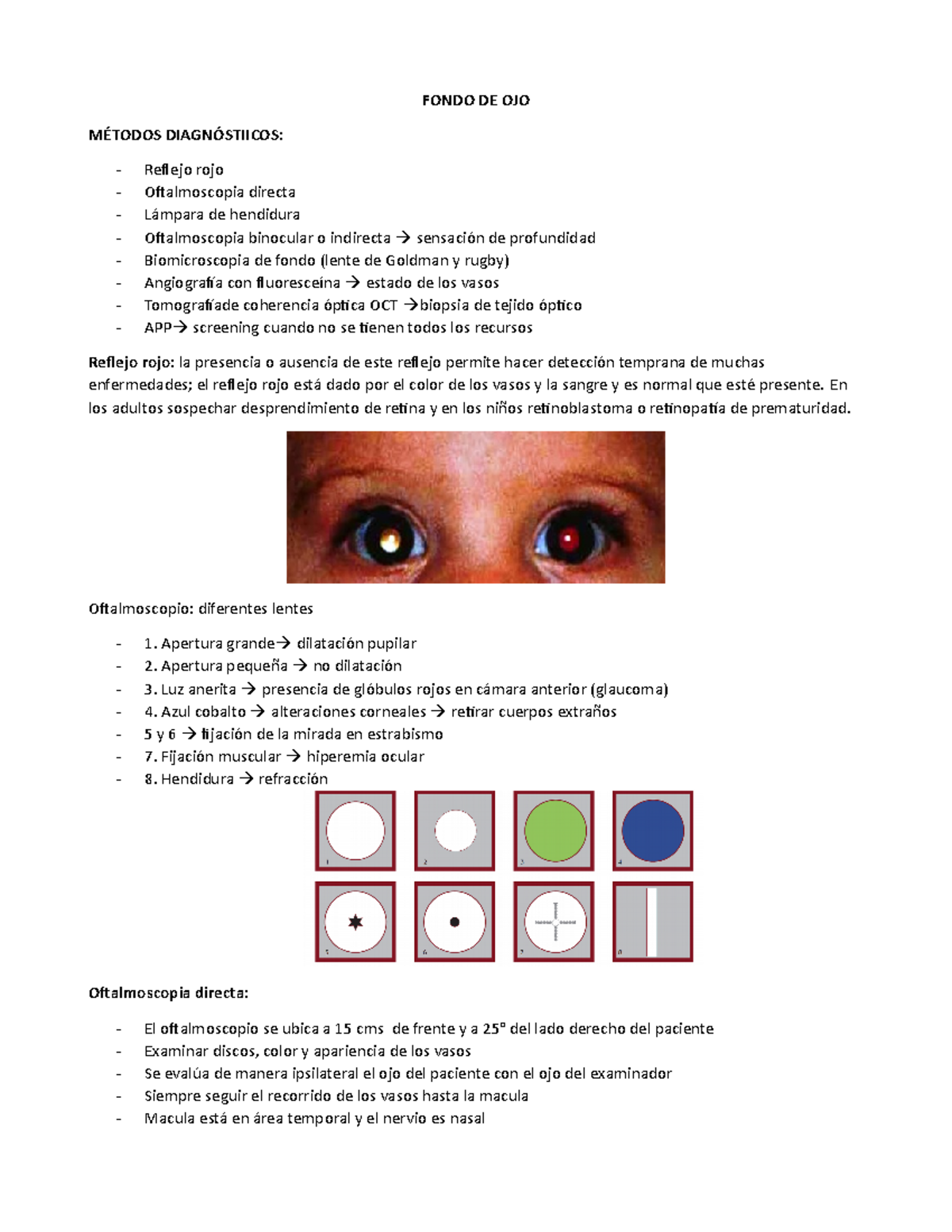 5. Métodos y Anatomía del Fondo de Ojo en Diagnóstico Oftálmico - Studocu