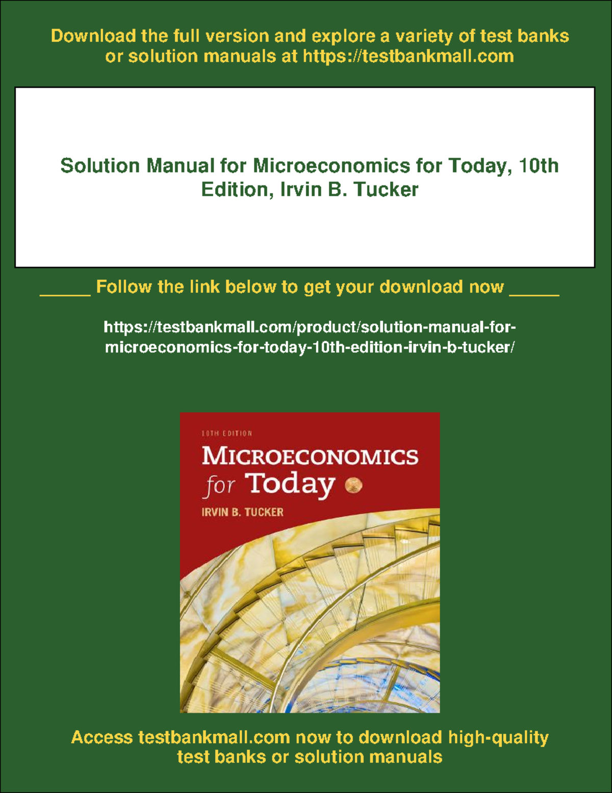 Solution Manual for Microeconomics for Today, 10th Ed. by Irvin B. Tucker - Studocu