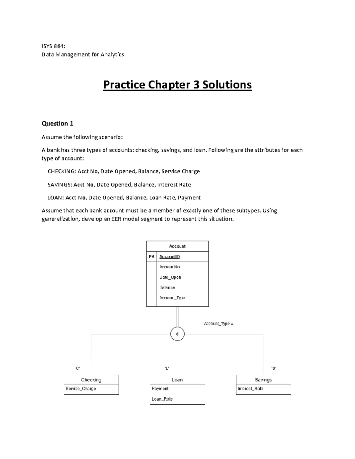 ISYS 864: Data Management for Analytics Practice Chapter 3 Solutions ...