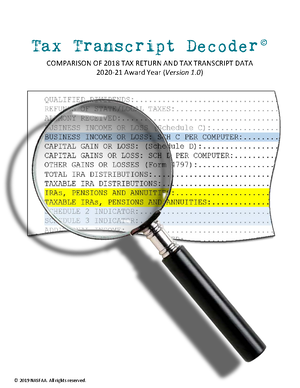 2018-2019 Tax Transcript Decoder - Tax Transcript Decoder© COMPARISON ...