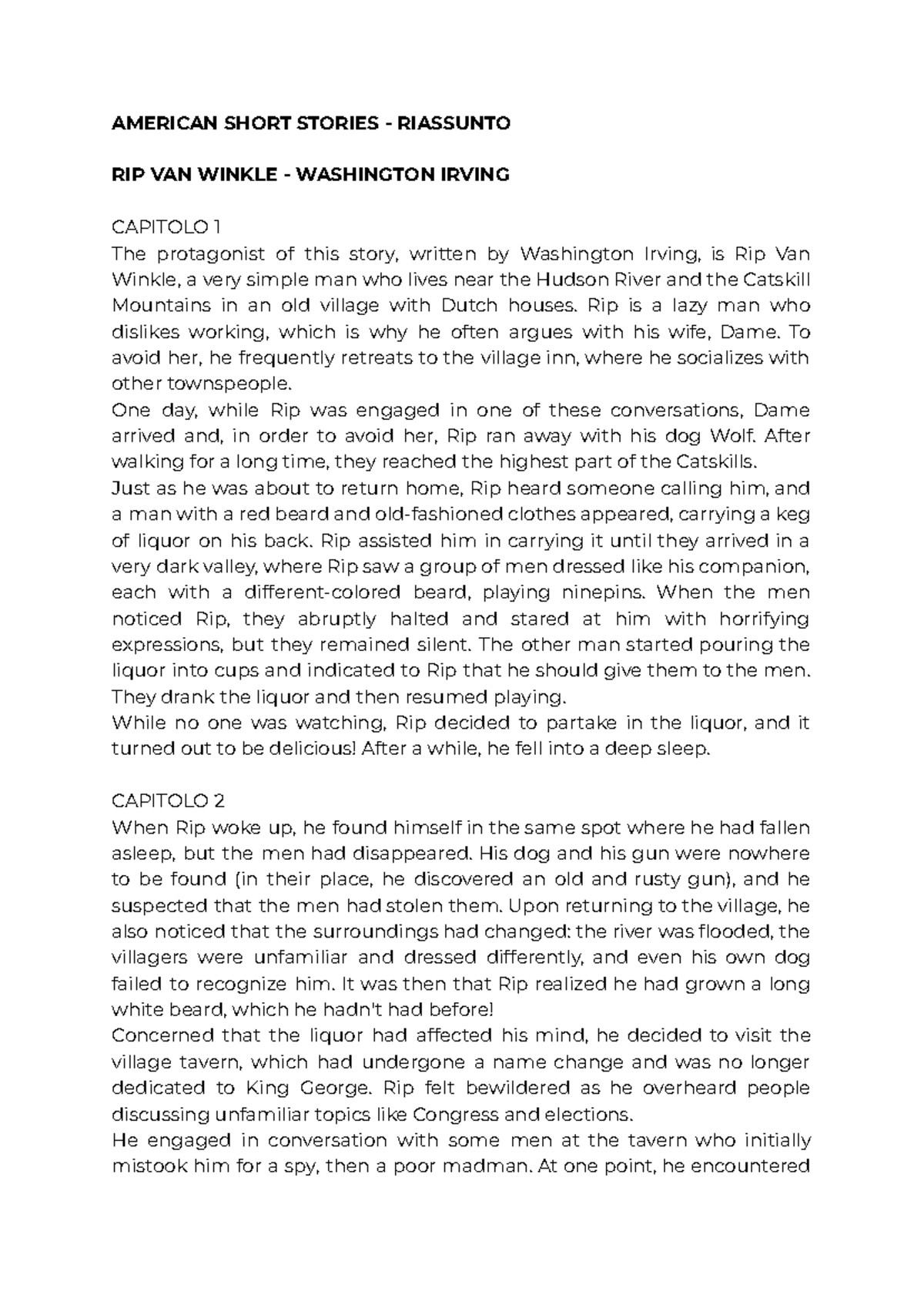 American Short Stories - Summary and Morals Analysis - Studocu