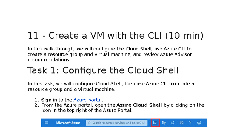 Lab 11: Create a VM with Azure CLI - Step-by-Step Guide - Studocu