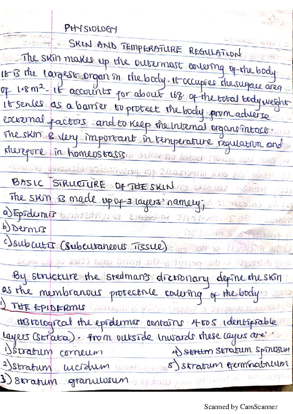 Skin and Temperature Notes - BSc Nursing 5th Semester - Studocu
