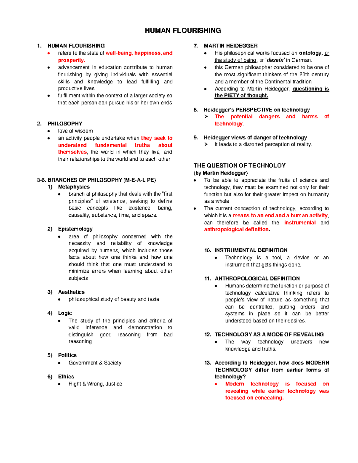 Finals STS Reviewer: Exploring Human Flourishing and Technology - Studocu