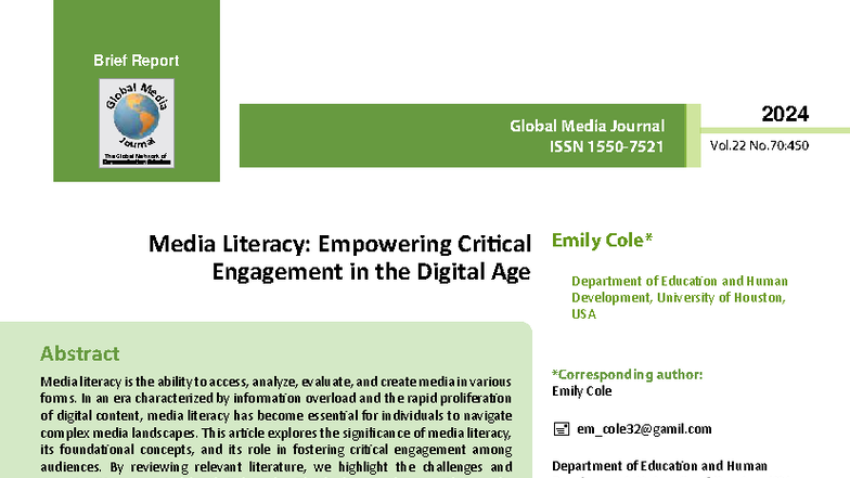 EDHD 2024: Media Literacy and Critical Engagement in the Digital Age ...