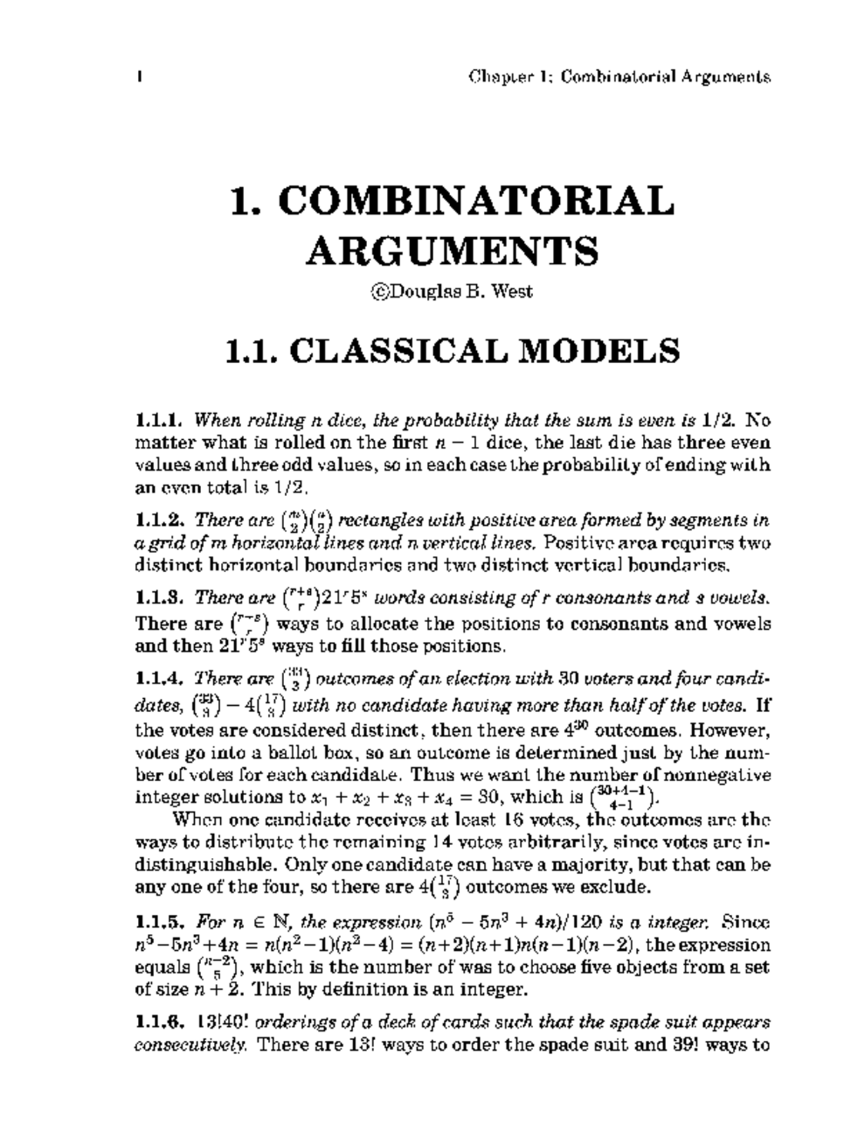 Chapter 1: Combinatorial Arguments - Book Solutions - Studocu