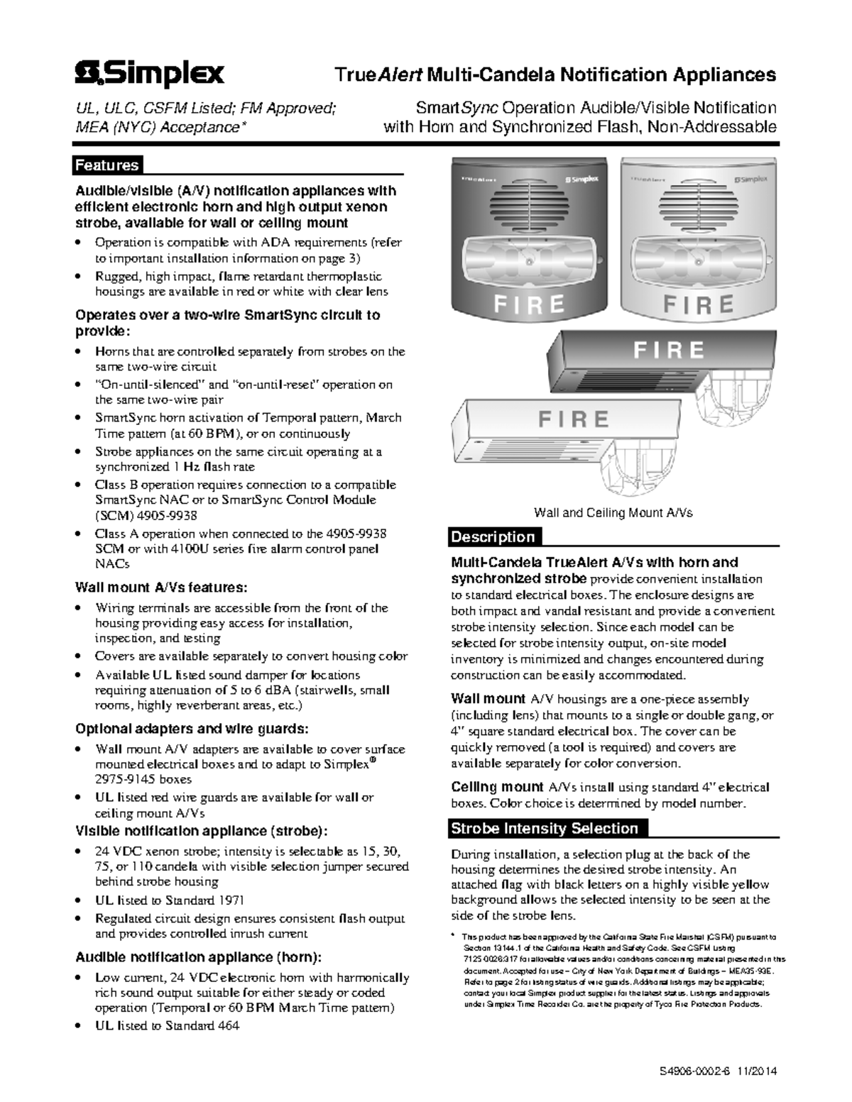 TrueAlert 4906-9127 Multi-Candela A/V Notification System Overview ...