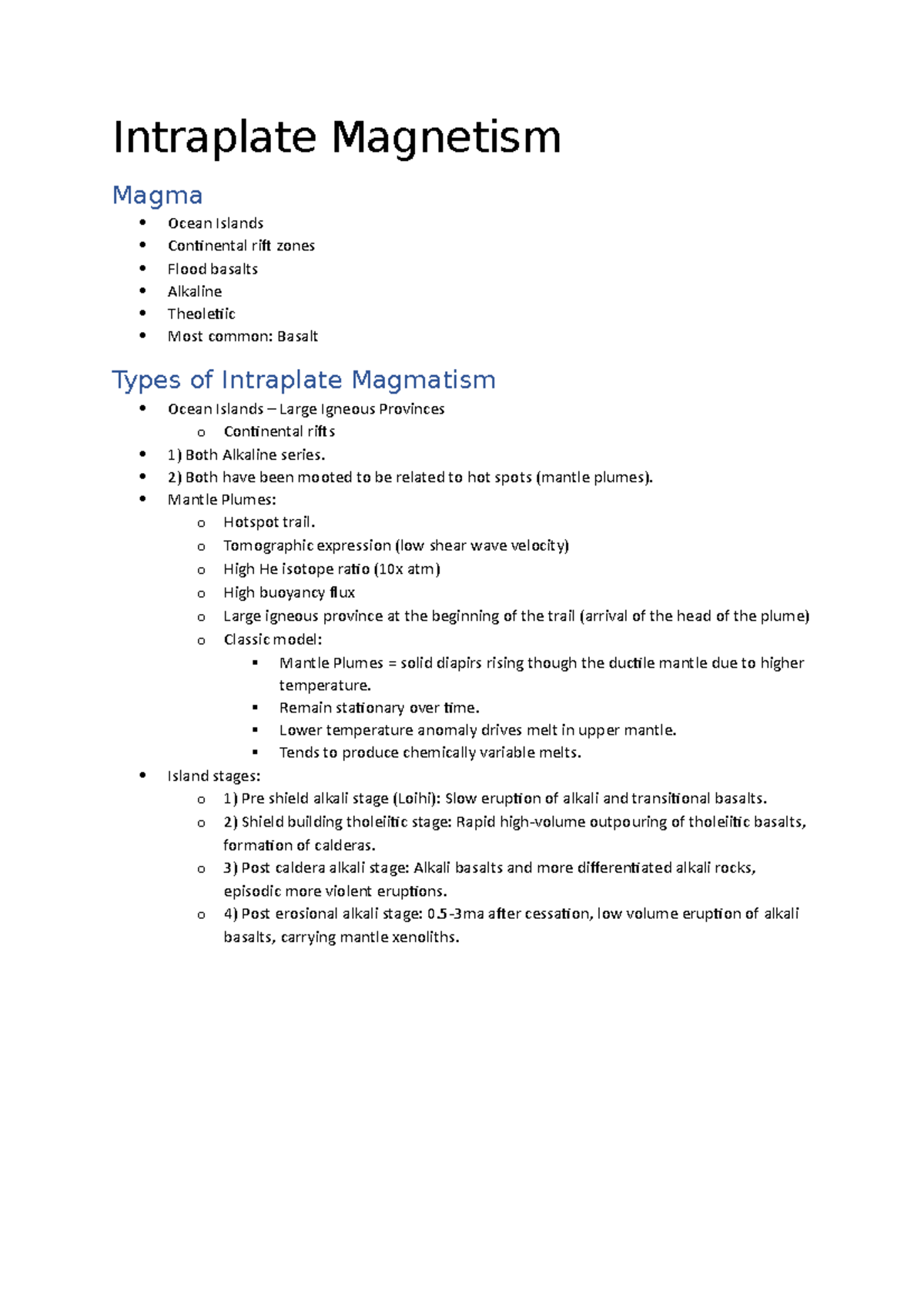 Lecture 21 Intraplate Magnetism - Intraplate Magnetism Magma Ocean ...