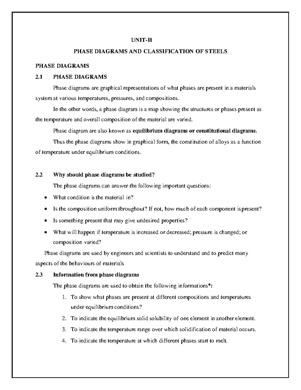 EM(U2) - Engineering Metallurgy Lecture Notes: Phase Diagrams & Steels ...