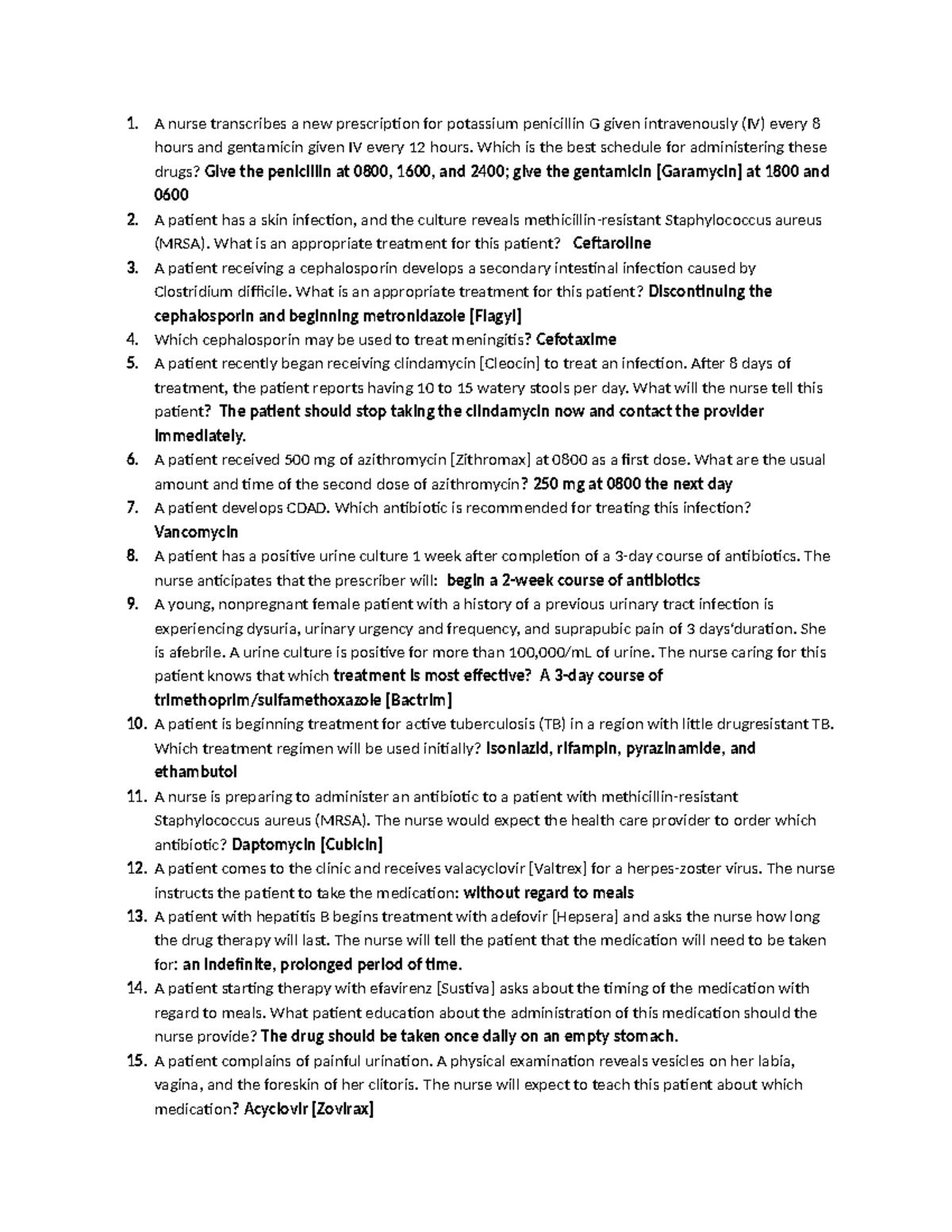 Adv Pharm Midterm Study Guide: Key Drug Administration & Treatment ...