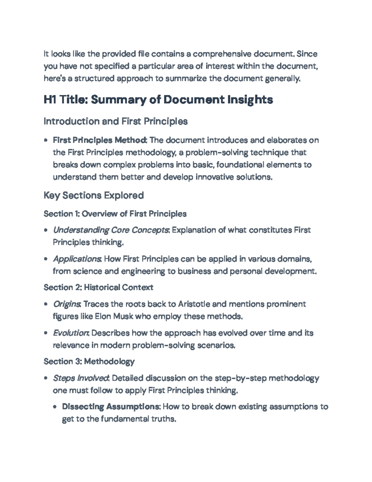 Exploring First Principles: Methodology and Real-World Applications ...
