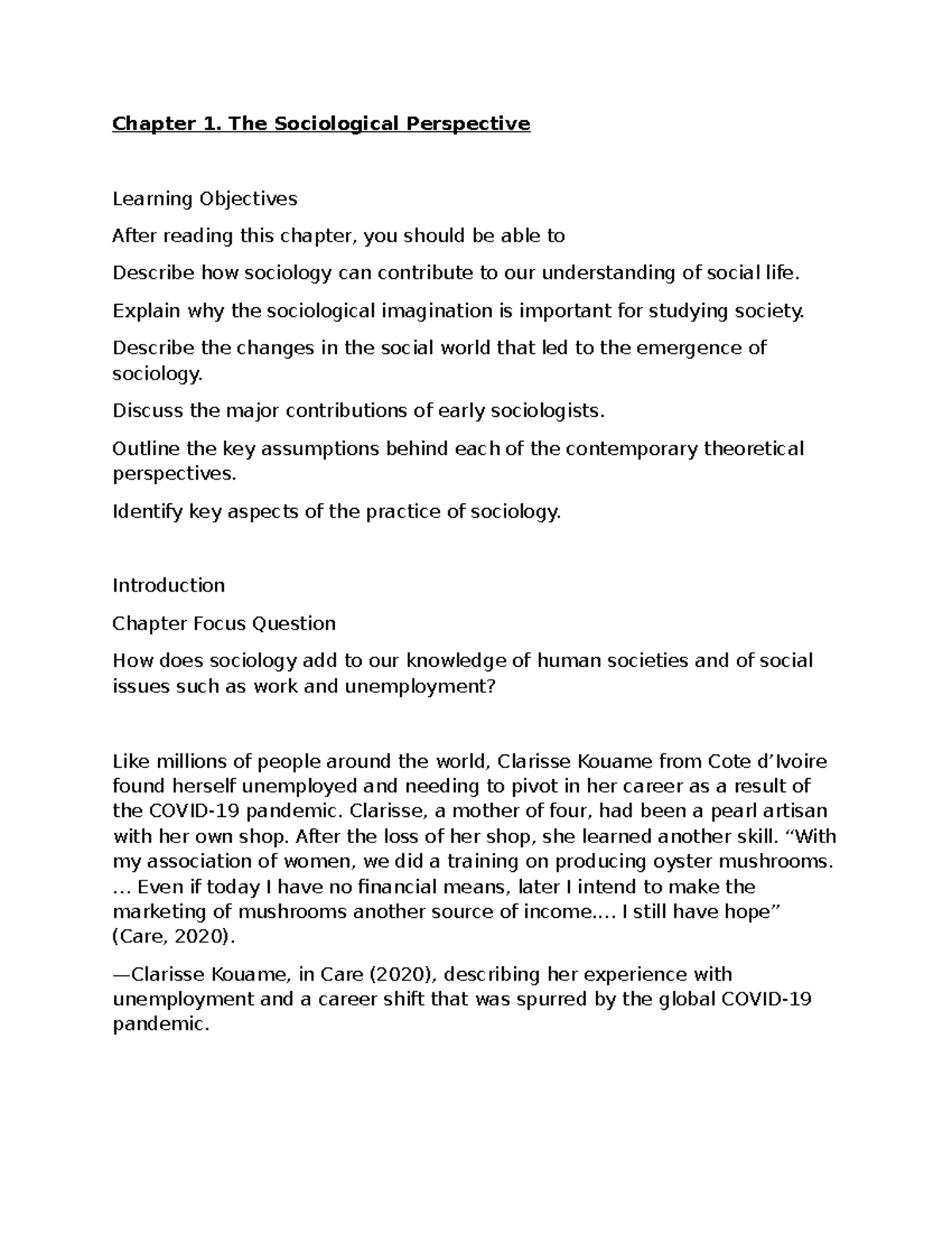 Sociology of the Times: Chapter 1 - The Sociological Perspective - Studocu