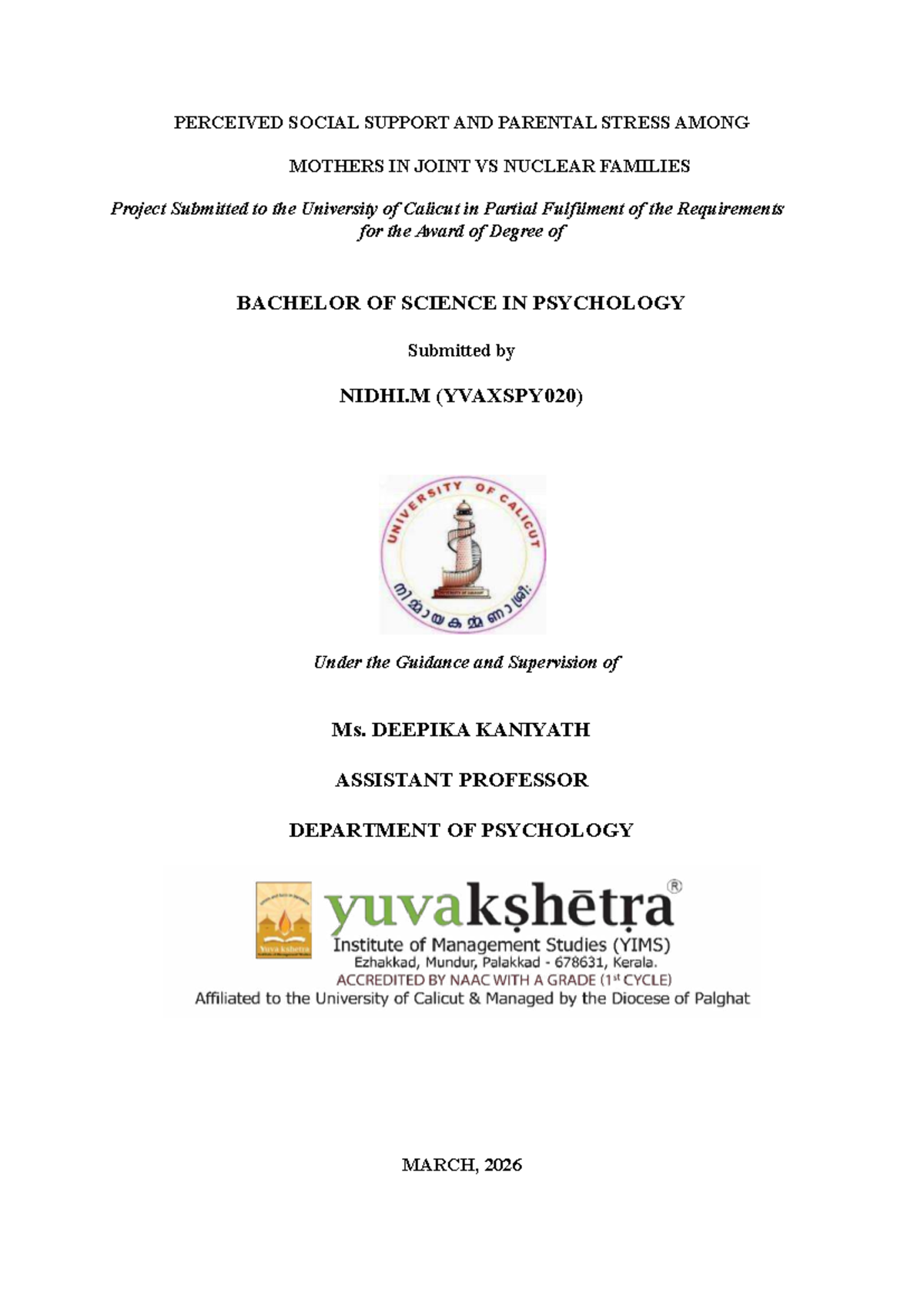 Perceived Social Support & Parental Stress in Joint vs Nuclear Families ...