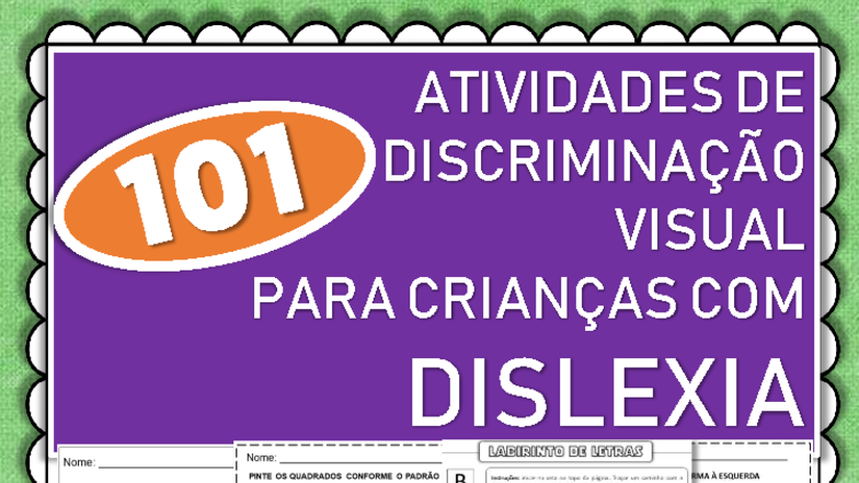 ATIVIDADES DE DISCRIMINAÇÃO VISUAL PARA DISLEXIA - 101 - Studocu
