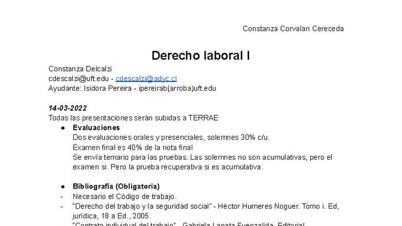 Derecho Laboral I: Análisis y Principios Fundamentales - Studocu