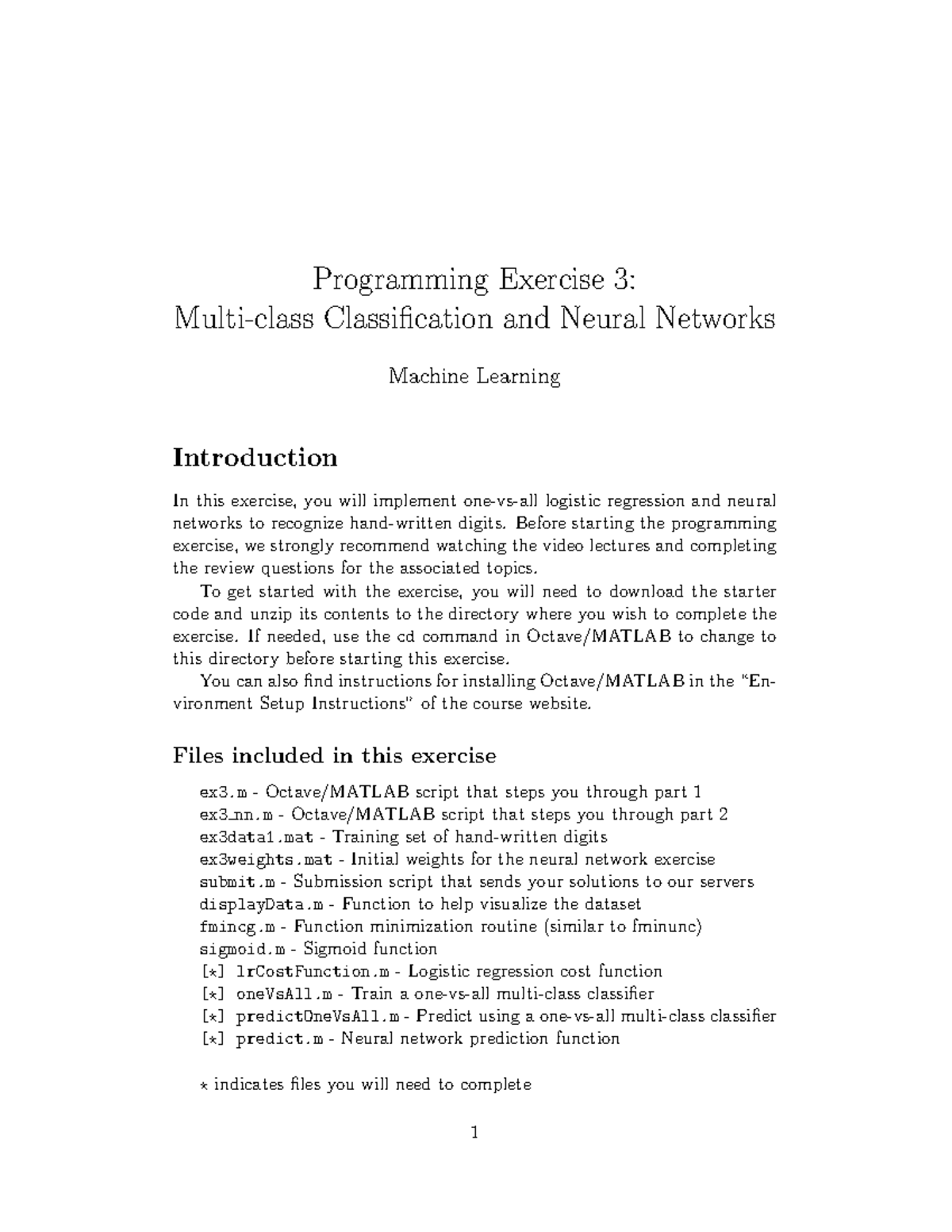 Ex3 - Material about the subject - Programming Exercise 3: Multi-class ...