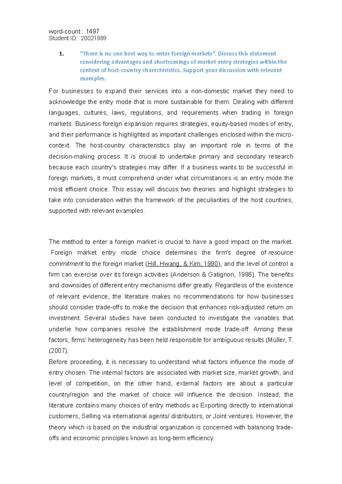 IB Essay: Analyzing Foreign Market Entry Strategies and Their Impacts ...