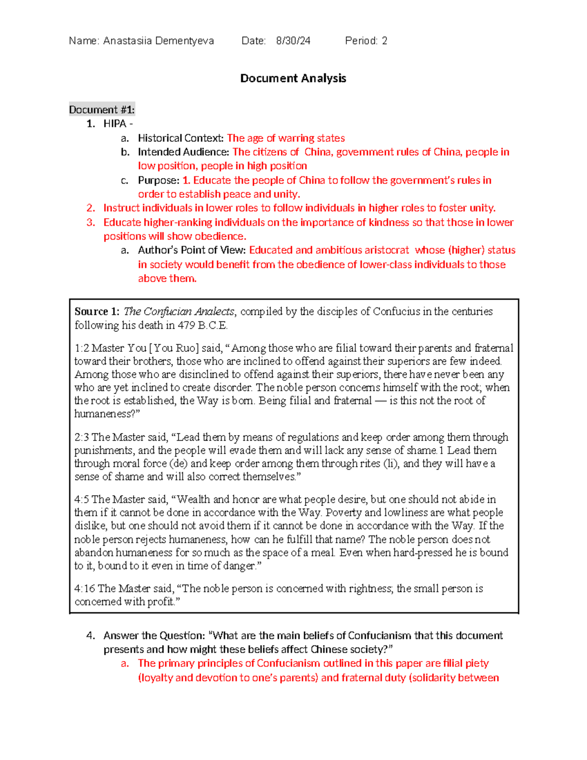 Document Analysis Worksheet Part 1 - Document Analysis Document #1: 1 ...