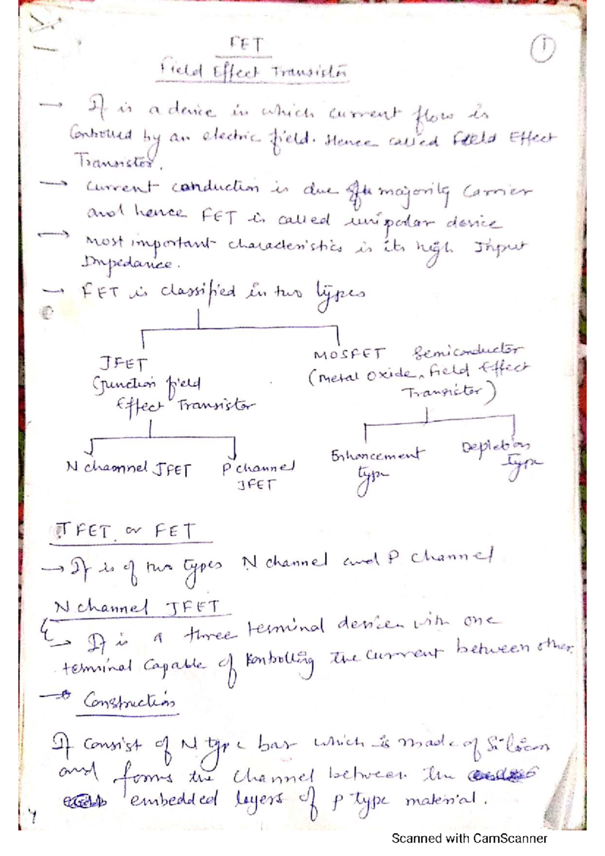 FET 1: JFET Overview and Characteristics Notes - Studocu