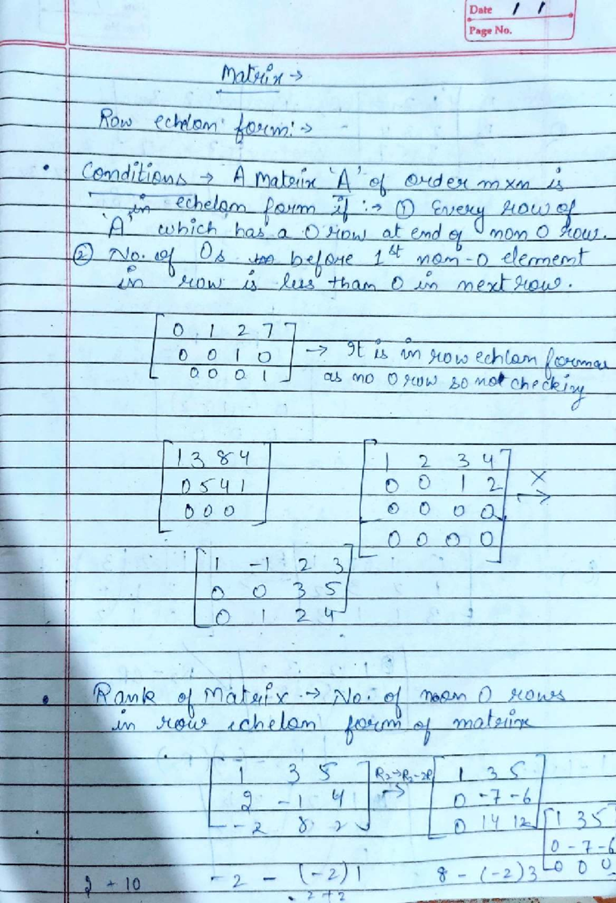 Maths Notes: Lecture Notes for MTH174 on Matrix Row Echelon Form - Studocu