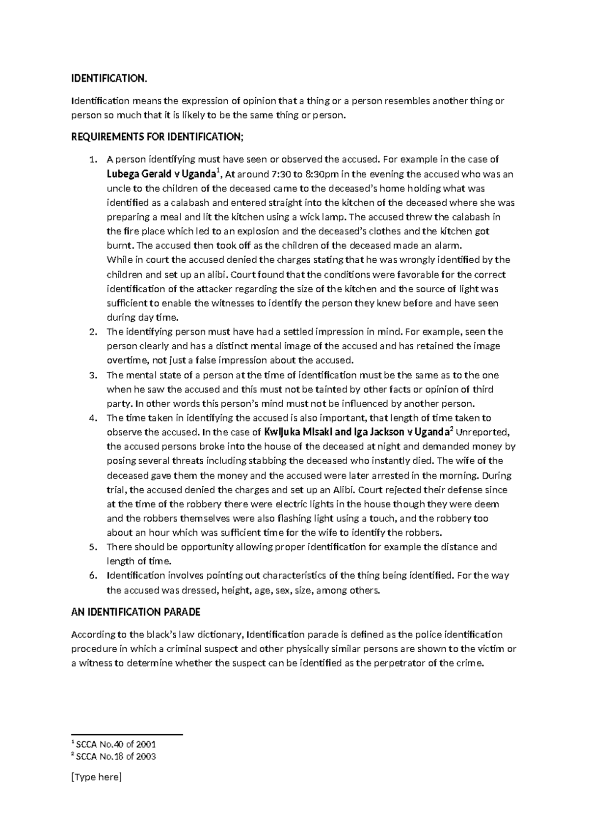 Evidence Work on Identification: Key Principles and Case Studies - Studocu