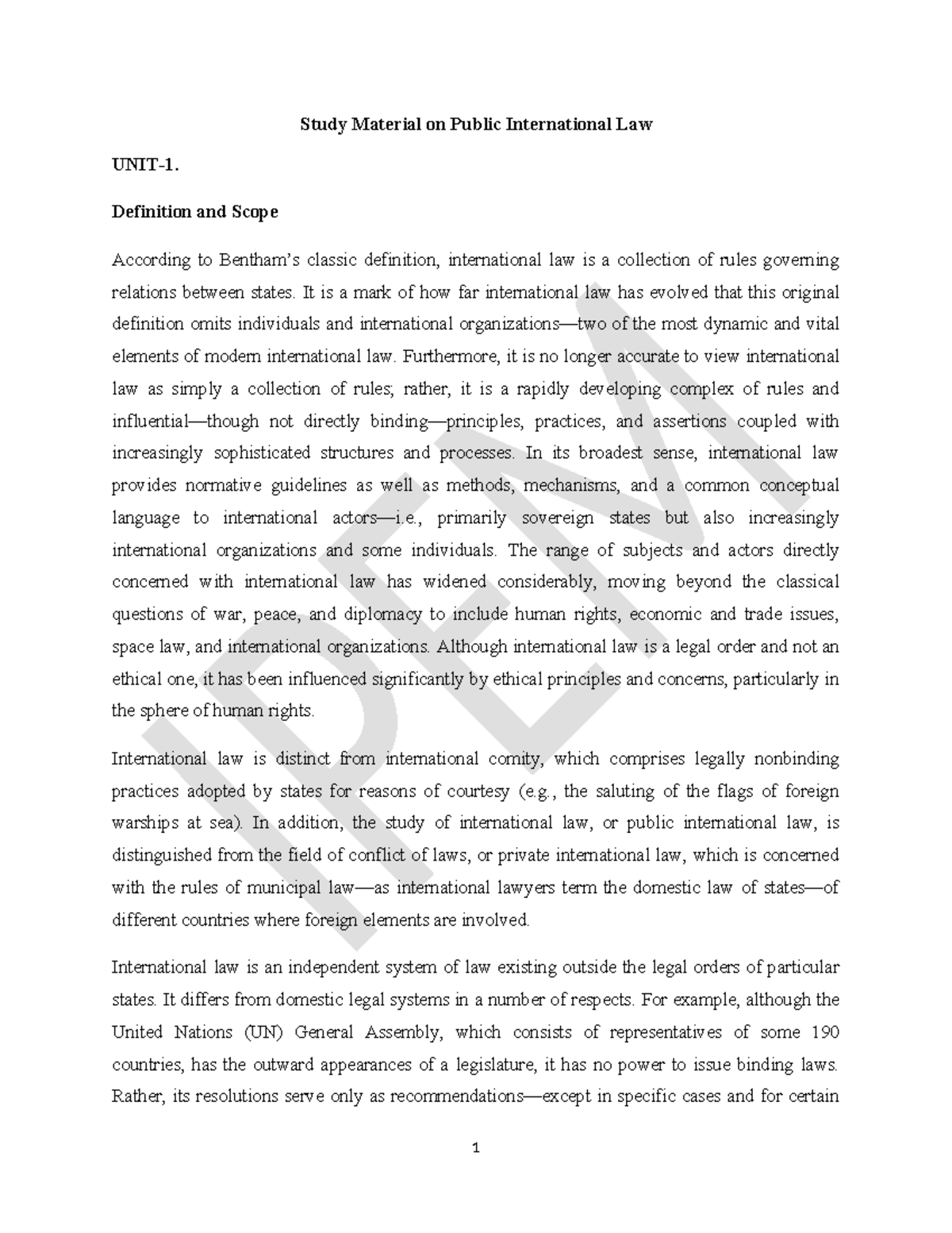 Public International Law: Definition, Scope, and Key Concepts - Studocu