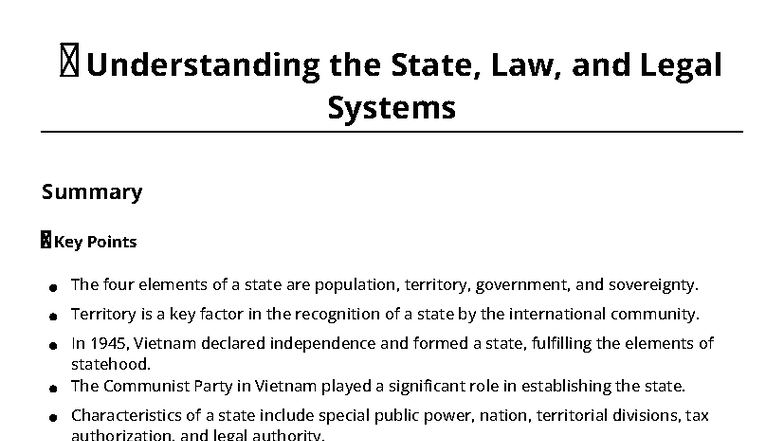 📝 Understanding the State, Law, and Legal Systems - Understanding the ...