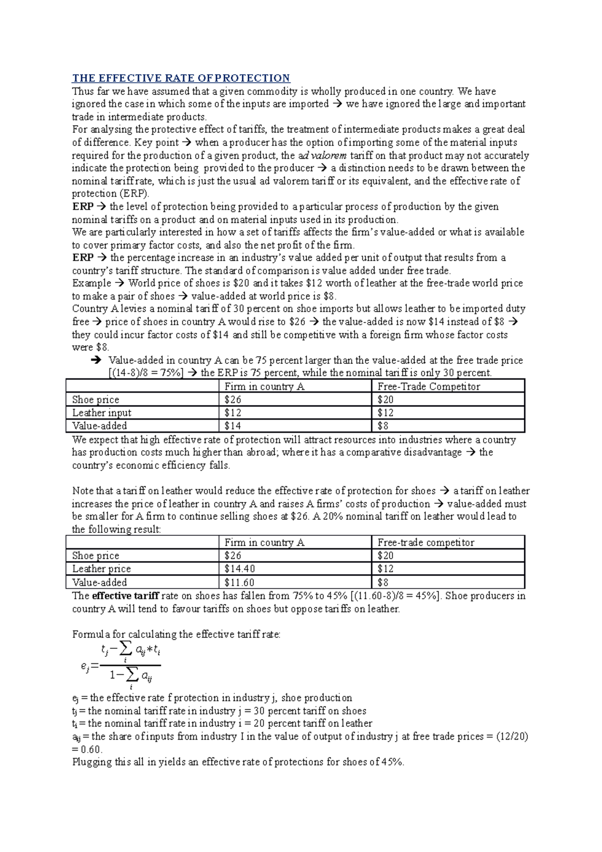 THE Effective RATE OF Protection - THE EFFECTIVE RATE OF PROTECTION ...