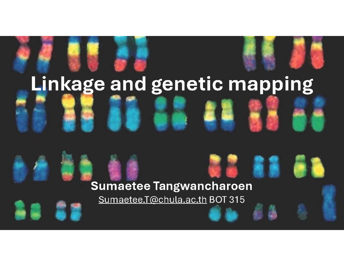 Genetic Linkage and Mapping Techniques in BOT 315 Lecture Notes - Studocu