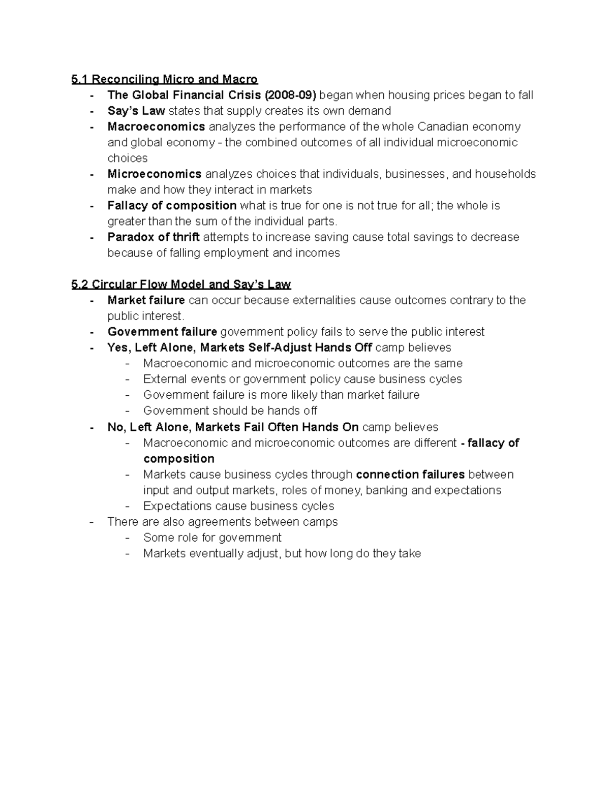 Final Exam Study Notes for Economics (5-8, 9-11, 12-14) - Studocu