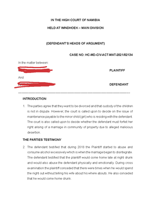 PLEADINGS NOTES - Plea The plea is essentially the defendant’s reply to ...