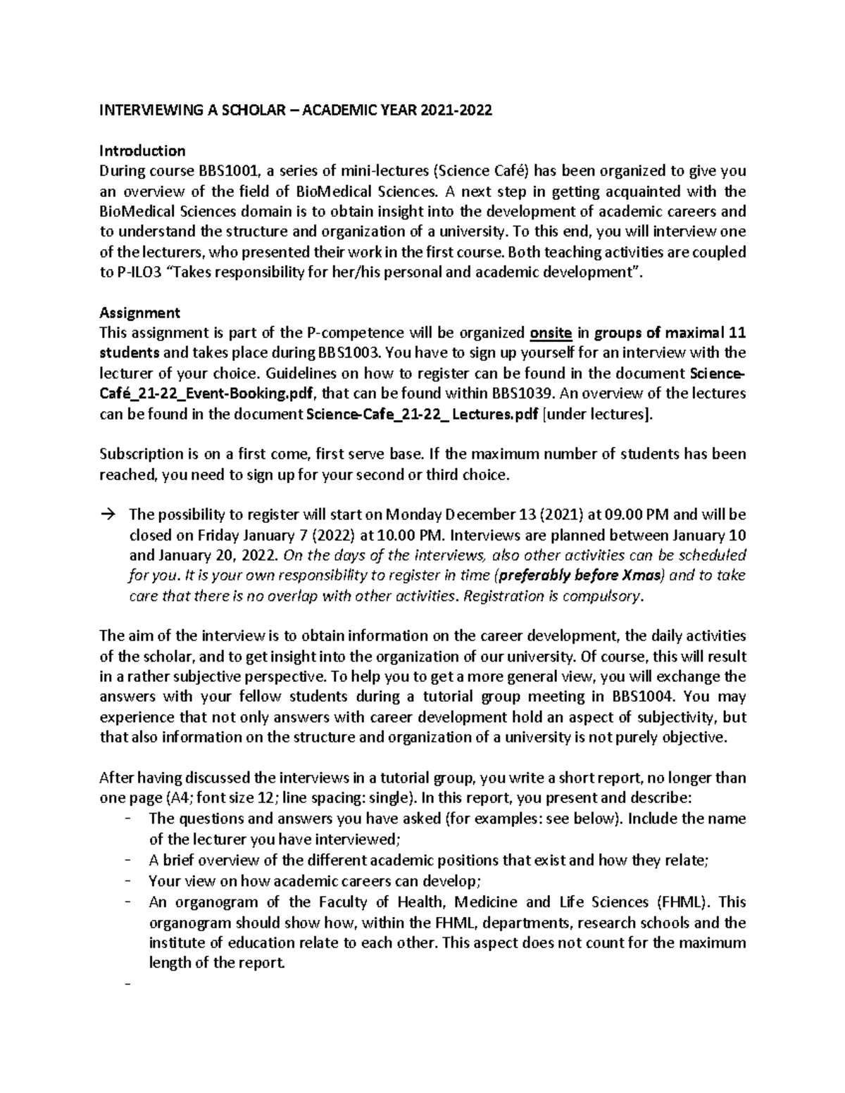 BBS1001-1003 Career Interview Guidelines for Science Cafe 21-22 ...