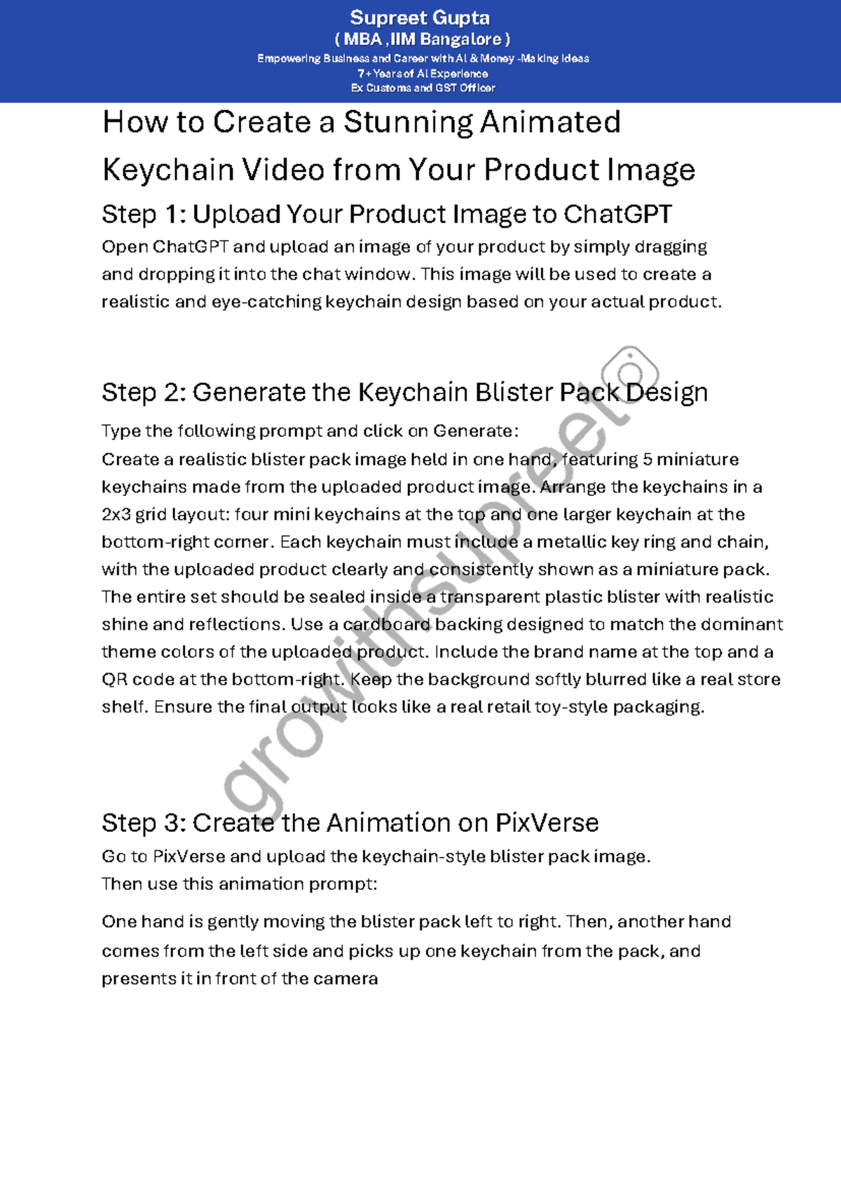 Creating Stunning Animated Keychain Videos: A Guide (MBA, IIM Bangalore ...