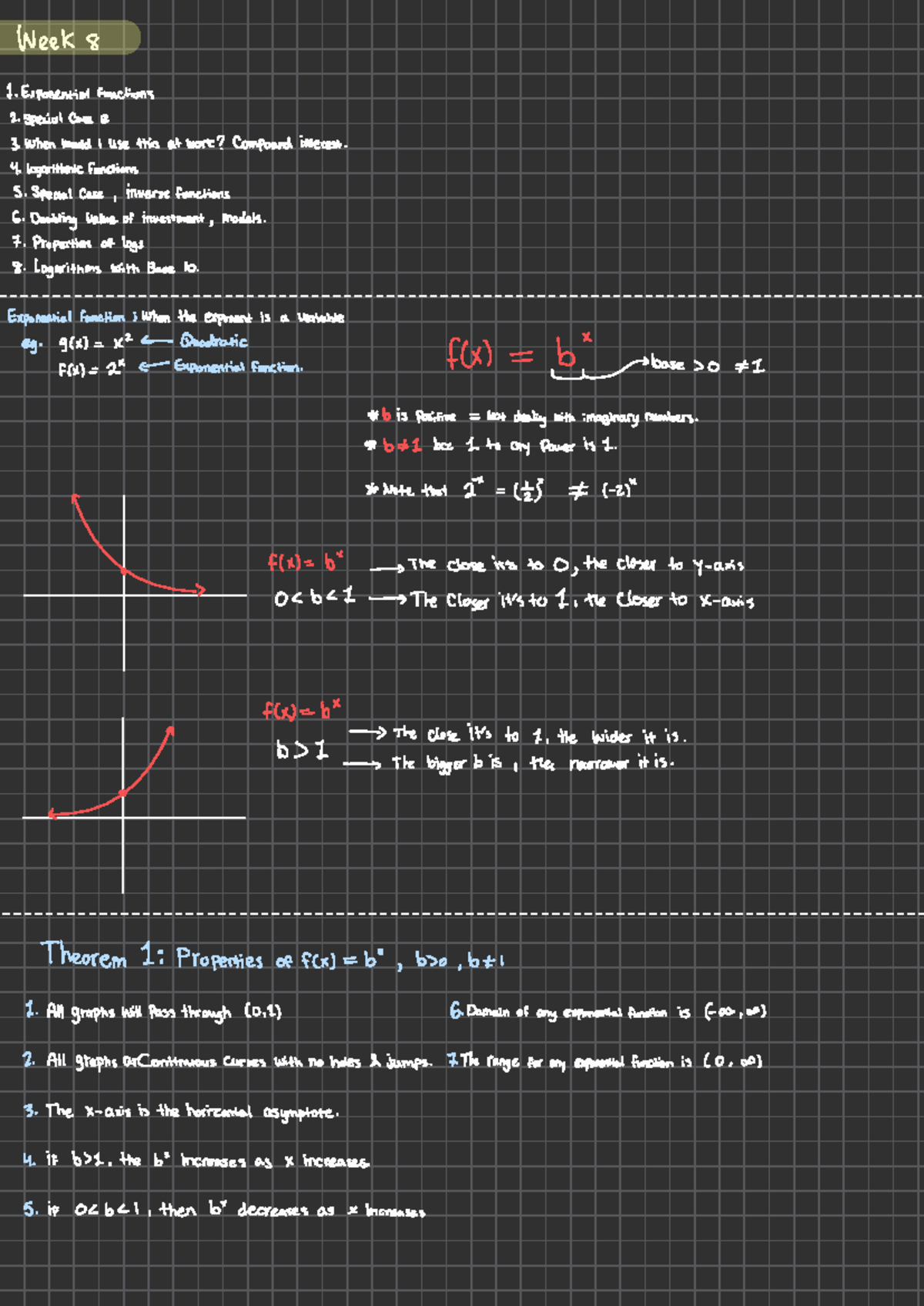 QMS 110 - Exponential and Logarithmic Functions (Weeks 8-12) - Studocu